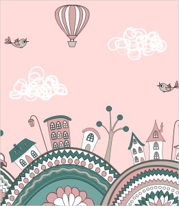 Próbka tapety wzgórza miejskie