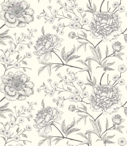 Próbka tapety kwiaty peonii