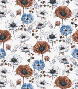 Próbka tapety zawilce i jeżyny