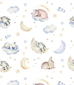 Próbka tapety śpiące zwierzątka