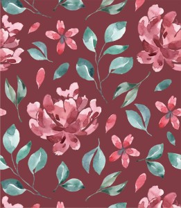 Próbka tapety taniec czerwonych kwiatów