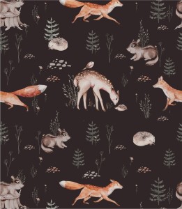 Próbka tapety zwierzęta na polanie nocą