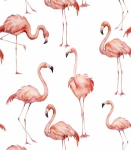 Próbka tapety pink flamingo