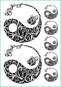 Tatuaże tymczasowe znak yin yang