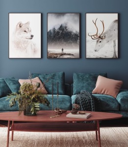 Zestaw plakatów zimowa natura