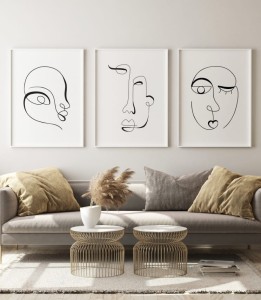 Zestaw plakatów minimalistyczne twarze