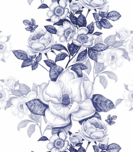 Próbka tapety ogrodowe kwiaty