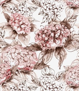 Próbka tapety hortensja