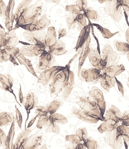 Próbka tapety kwiaty w beżu