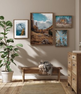 Zestaw plakatów błękit natury