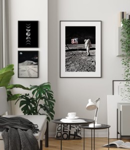 Zestaw plakatów podróż na księżyc