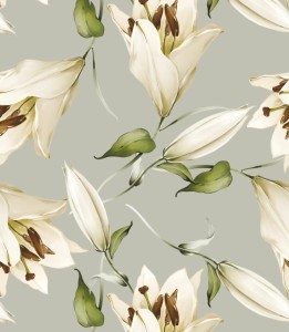 Próbka tapety white lilies