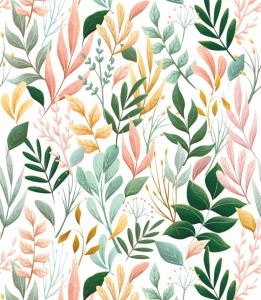 Próbka tapety kolorowe liście