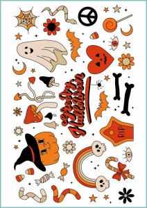 Tatuaże tymczasowe retro zestaw na Halloween