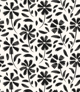 Próbka tapety ręcznie rysowane kwiaty