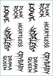 Tatuaże tymczasowe dark lettering tattoo