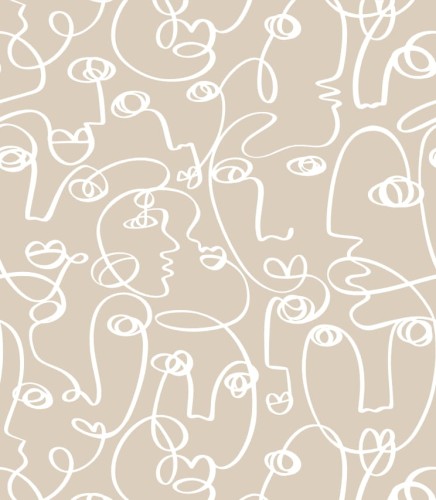 Próbka tapety abstract face on beige