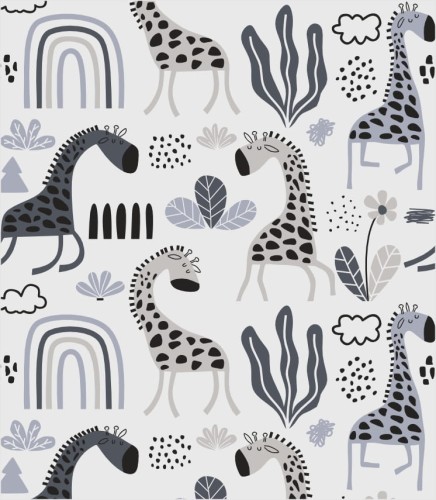 Próbka tapety cute grey giraffes