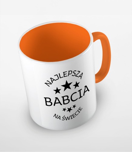 Pomarańczowy kubek najlepsza babcia na świecie