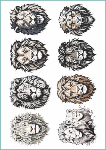 Tatuaże tymczasowe lew z grzywą