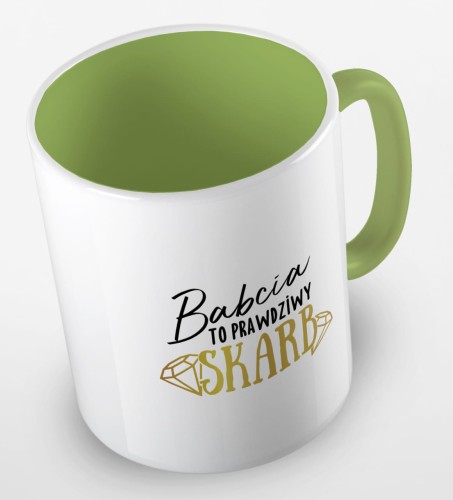 kolorowy kubek babcia to prawdziwy skarb - jasnozielony.jpg