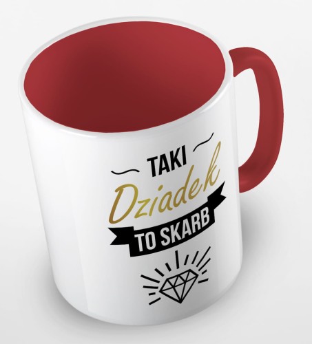 kolorowy kubek taki dziadek to skarb - czerwony.jpg