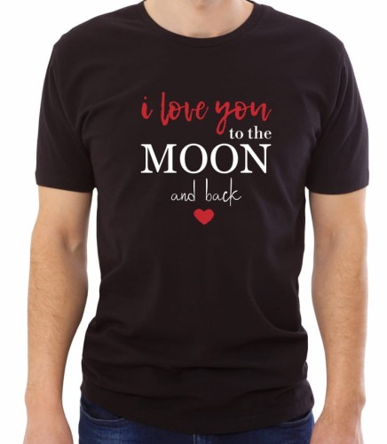 Czarna męska koszulka kocham cię jak