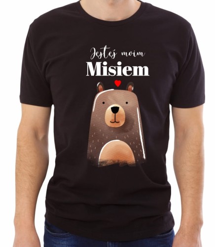 Czarna męska koszulka jesteś moim misiem