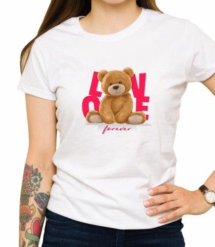 Biała damska koszulka love forever