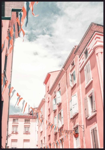 Plakat - Girlanda na podwórku