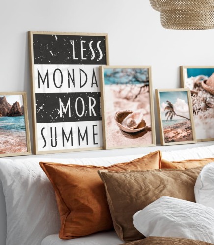 Przepiękny zestaw letnich plakatów, który przywodzi na myśl rajskie wakacje na plaży