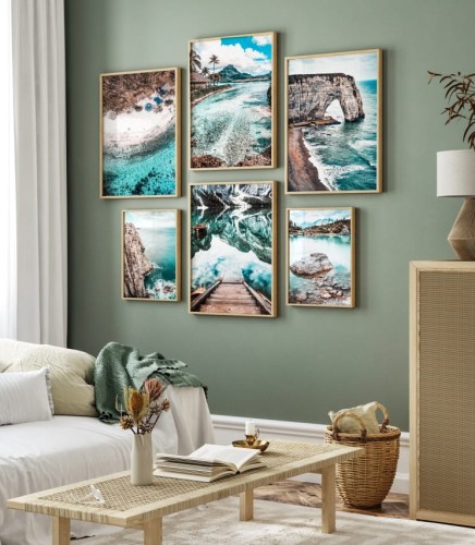 Zestaw plakatów szmaragdowy świat