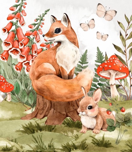 Próbka tapety forest family