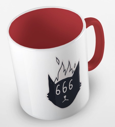 kolorowy kubek satanic cat 666 - czerwony.jpg