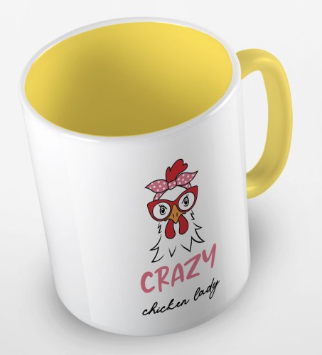 kolorowy kubek crazy chicken lady - żółty.jpg