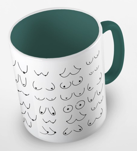 kolorowy kubek types of breasts - ciemnozielony.jpg