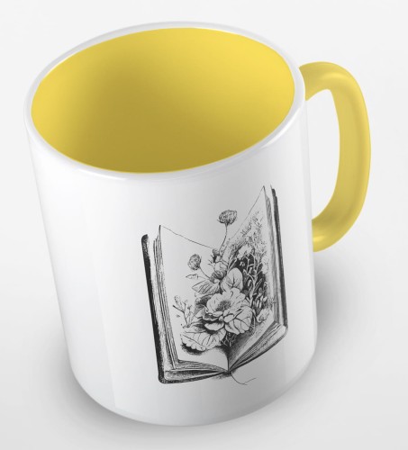 kolorowy kubek z otwartą książką z kwiatami - żółty.jpg