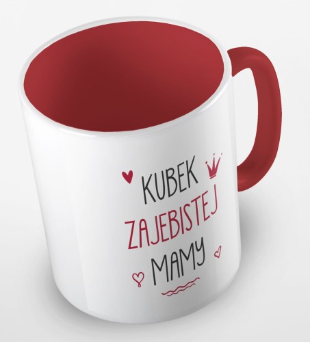 kolorowy kubek z hasłem - kubek zajebistej mamy - czerwony.jpg