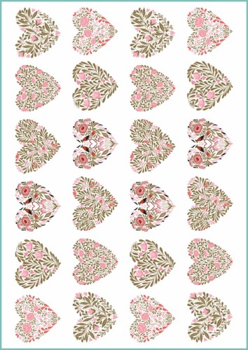 Tatuaże tymczasowe kwiatowe serca  kolorowe