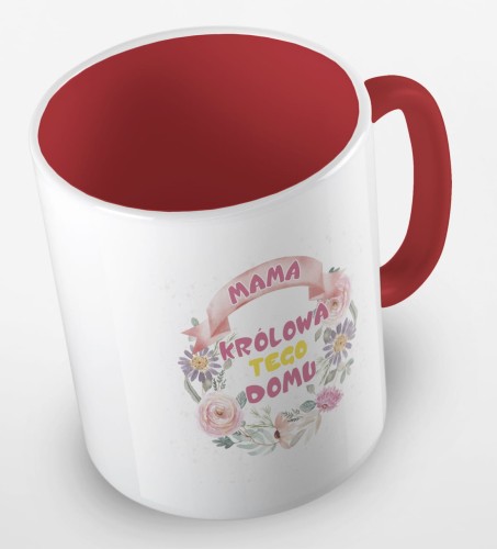 kolorowy kubek mama królowa tego domu - kolor czerwony.jpg