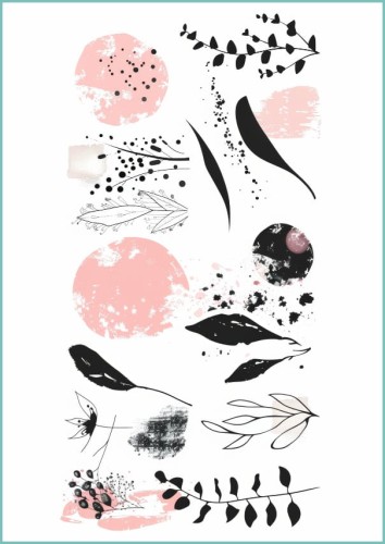 Tatuaże tymczasowe roślinne elementy do kolażu