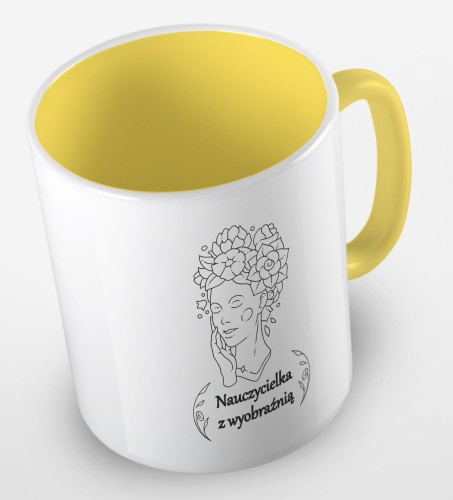 kolorowy kubek - nauczycielka z wyobraźniś - kubek żólty.jpg