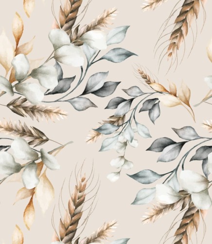 Próbka tapety kwiaty vintage na beżowym tle