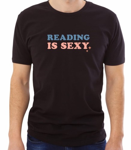 Męska czarna koszulka reading is sexy