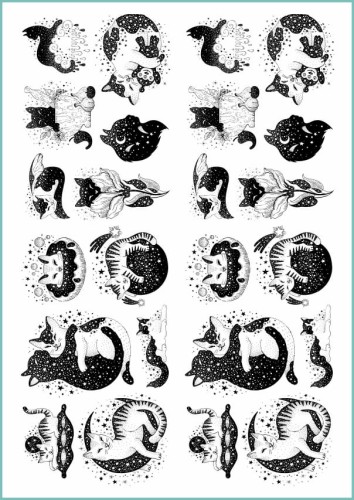 Tatuaże tymczasowe sylwetki kotów czarne