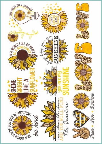 Tatuaże tymczasowe sunflower bundle