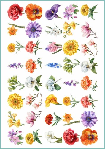 Tatuaże tymczasowe kolorowe kwiaty