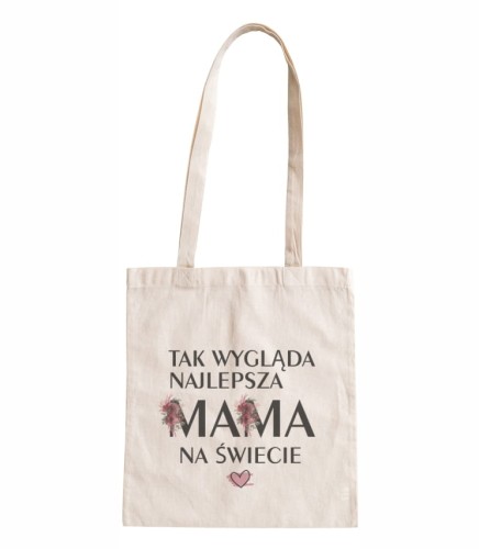 torba bawełniana z długimi uszami, z nadrukiem - tak wygląda najlepsza mama na świecie
