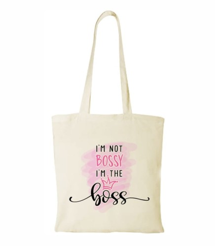 Urocza torba bawełniana z różowym nadrukiem dla samozwańczej kierowniczki