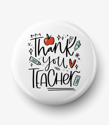 Button thank you teacher